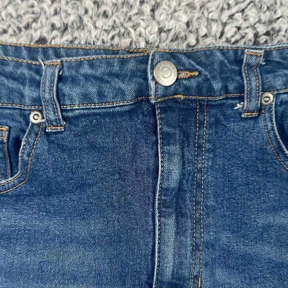 Francescas Harper Heritage Denim Skirt Mini Skirt Size M Blue Raw Hem Short Y2K - Picture 2 of 8